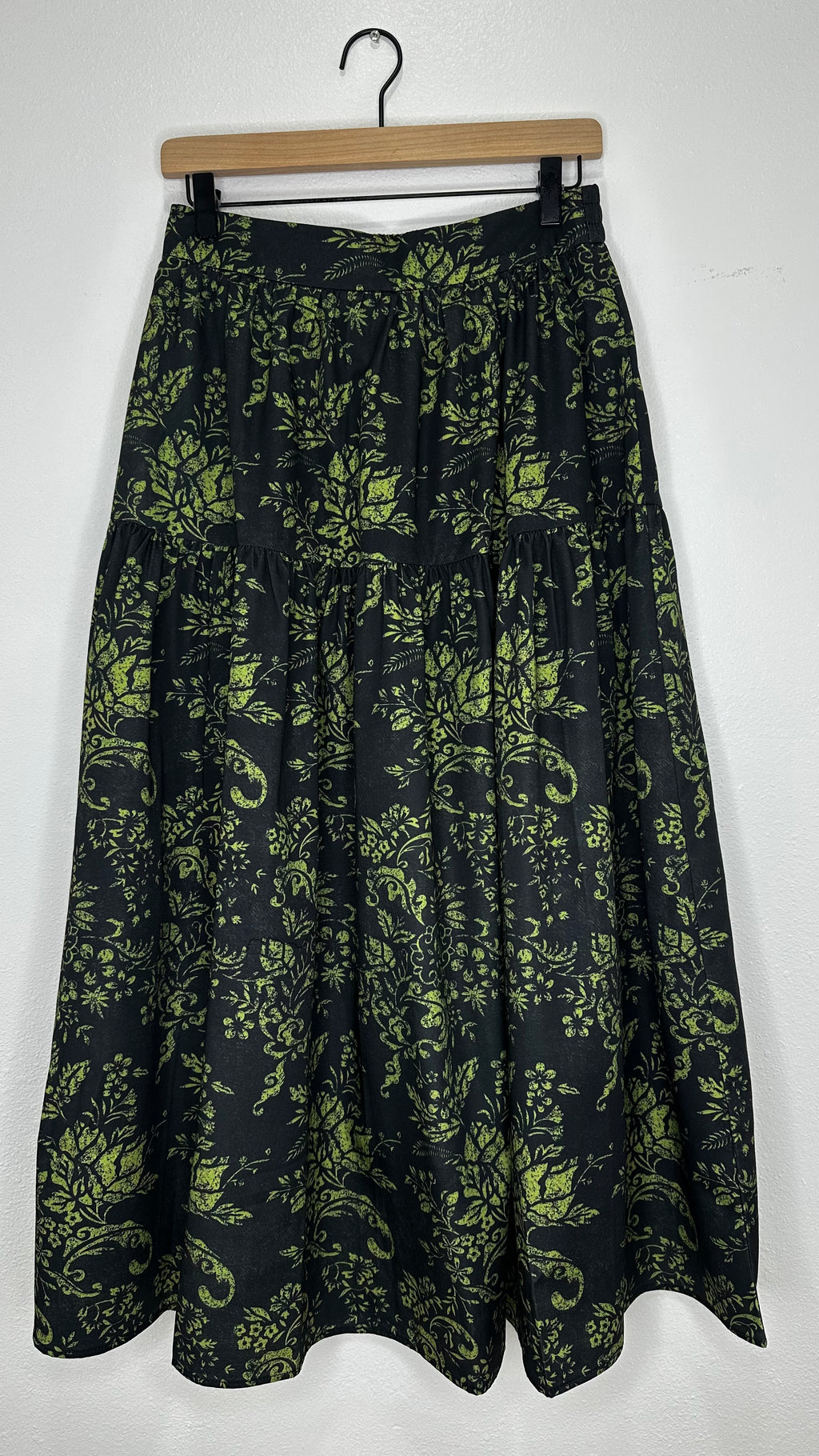 Green Floral Maxi Skirt – S.DEER