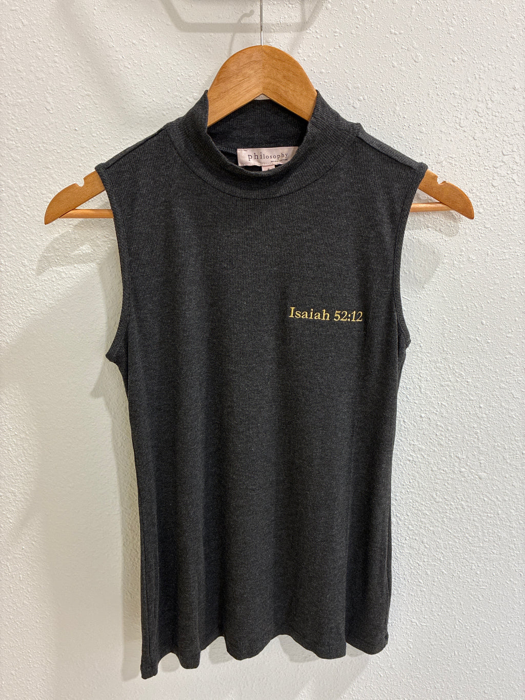 Isaiah 52:12 | small | grey| philosophy shirt | custom embroidered