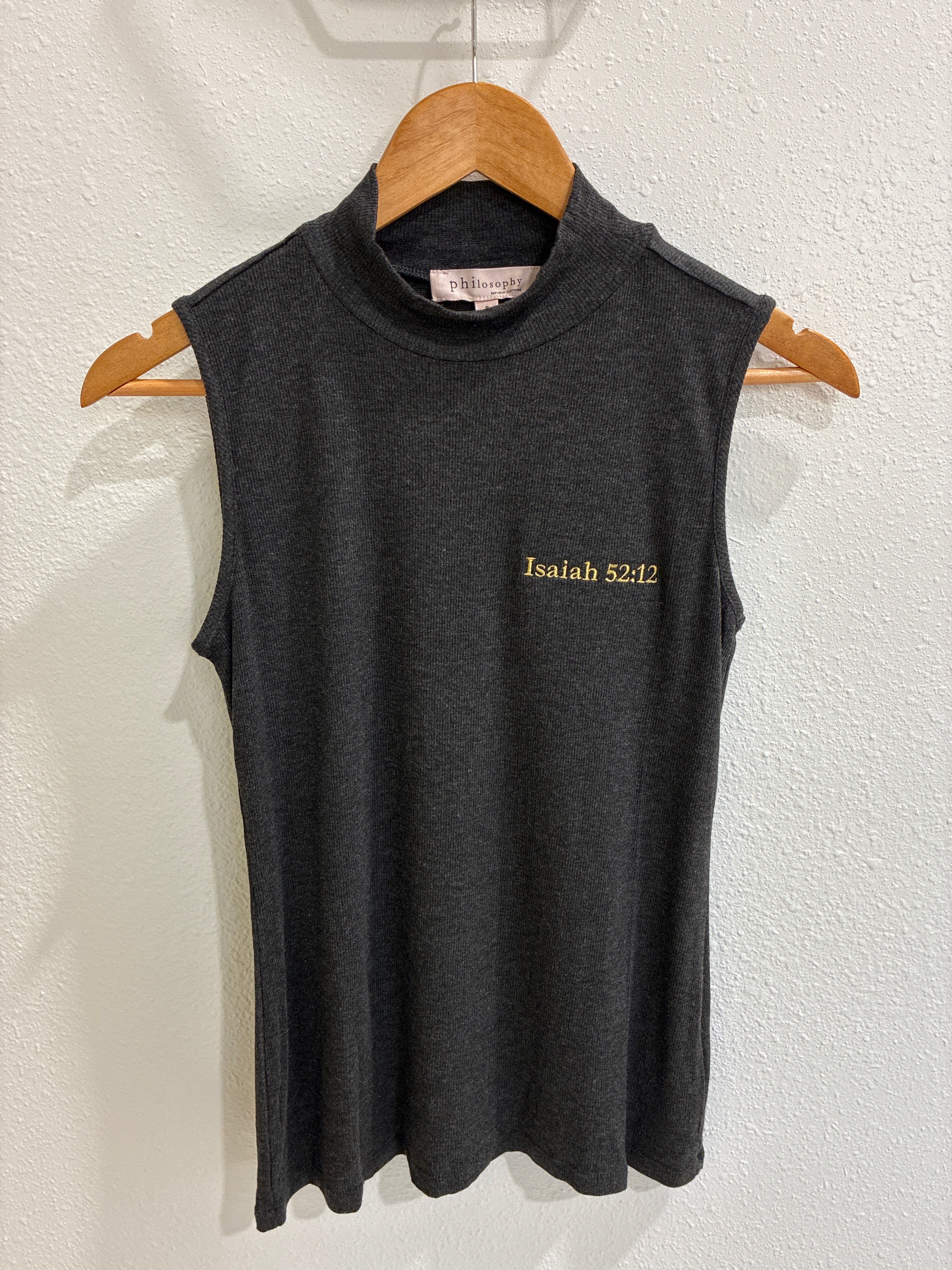 Isaiah 52:12 | small | grey| philosophy shirt | custom embroidered
