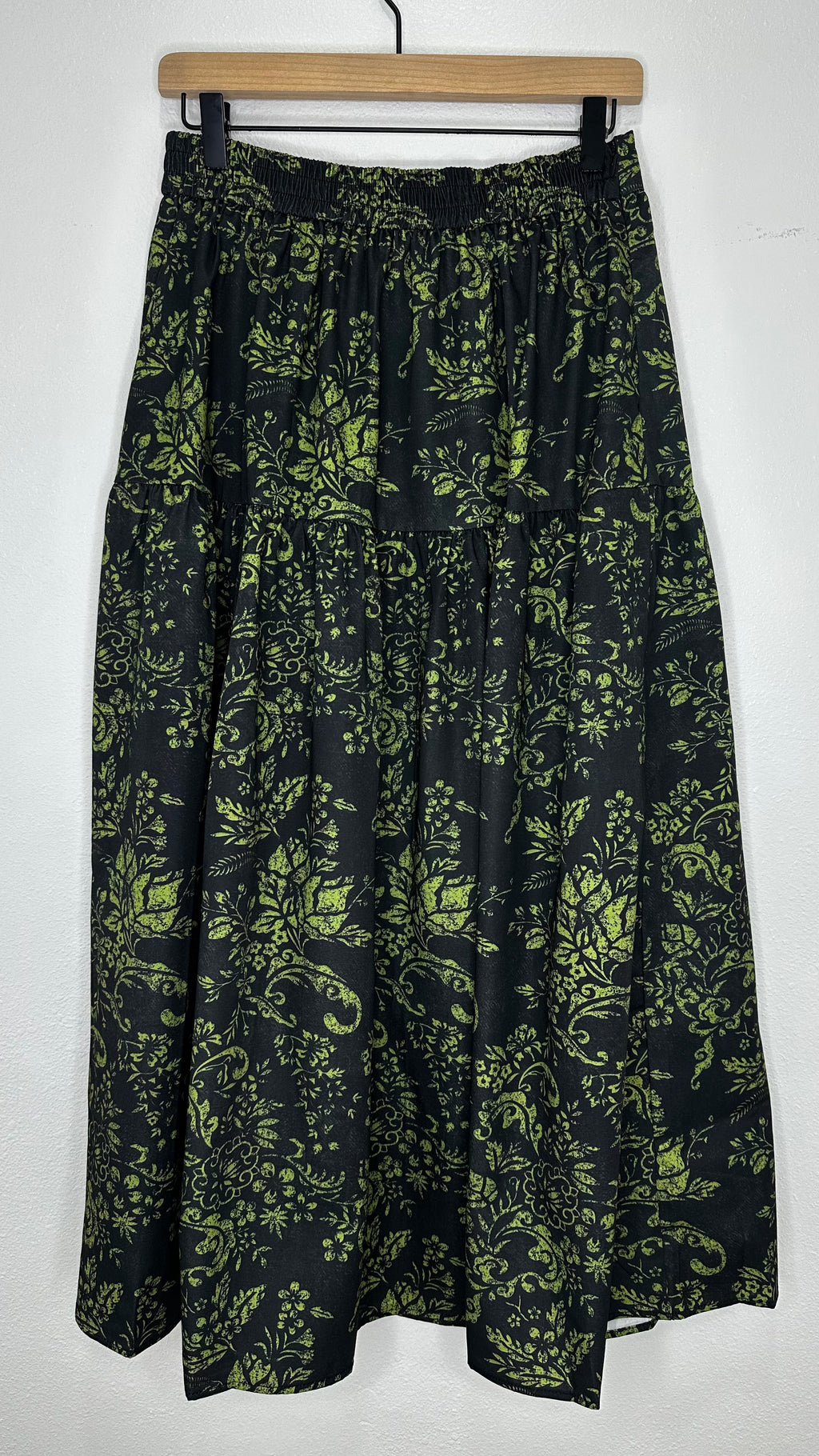 Green Floral Maxi Skirt – S.DEER