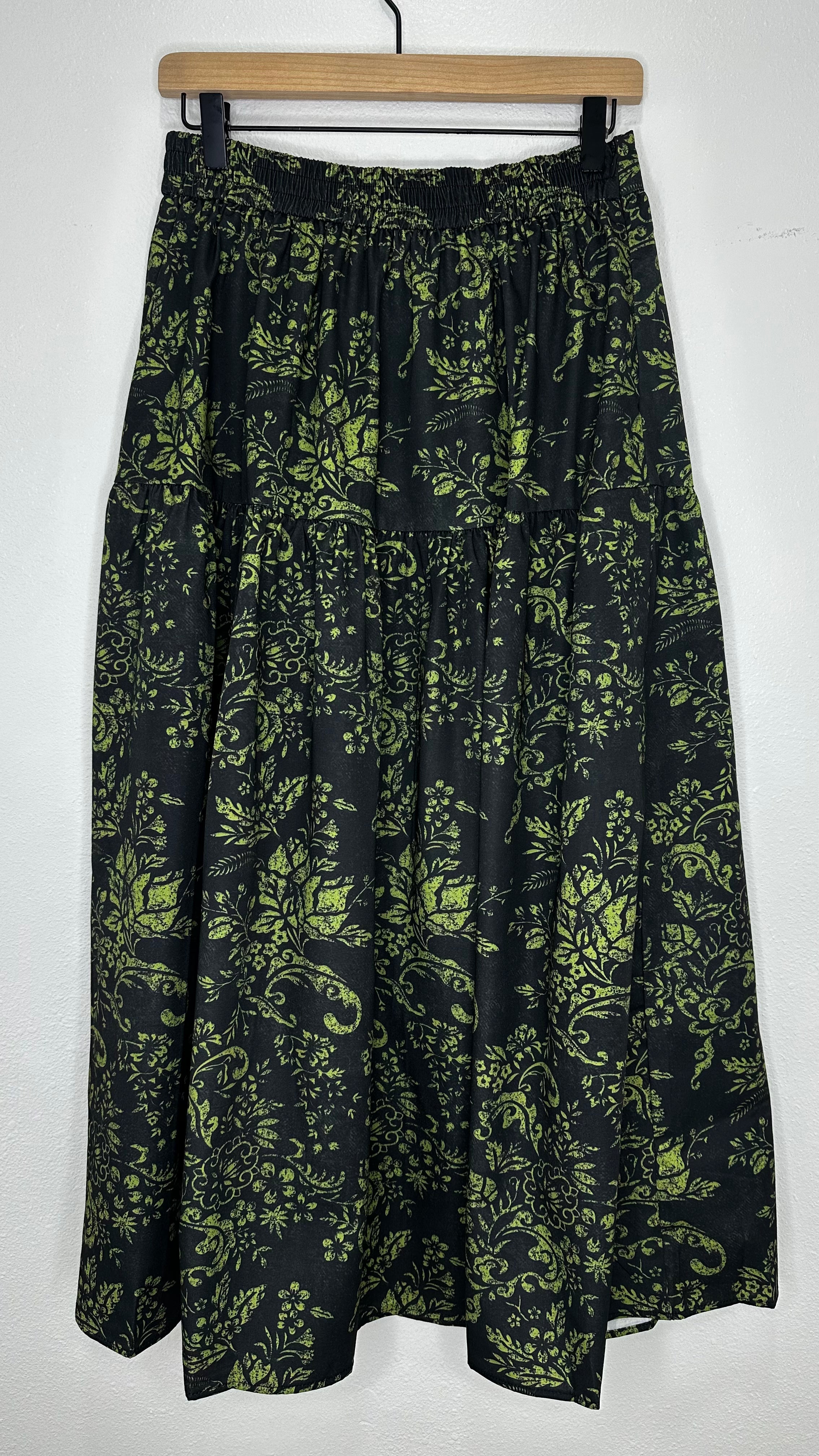 Green Floral Maxi Skirt – S.DEER