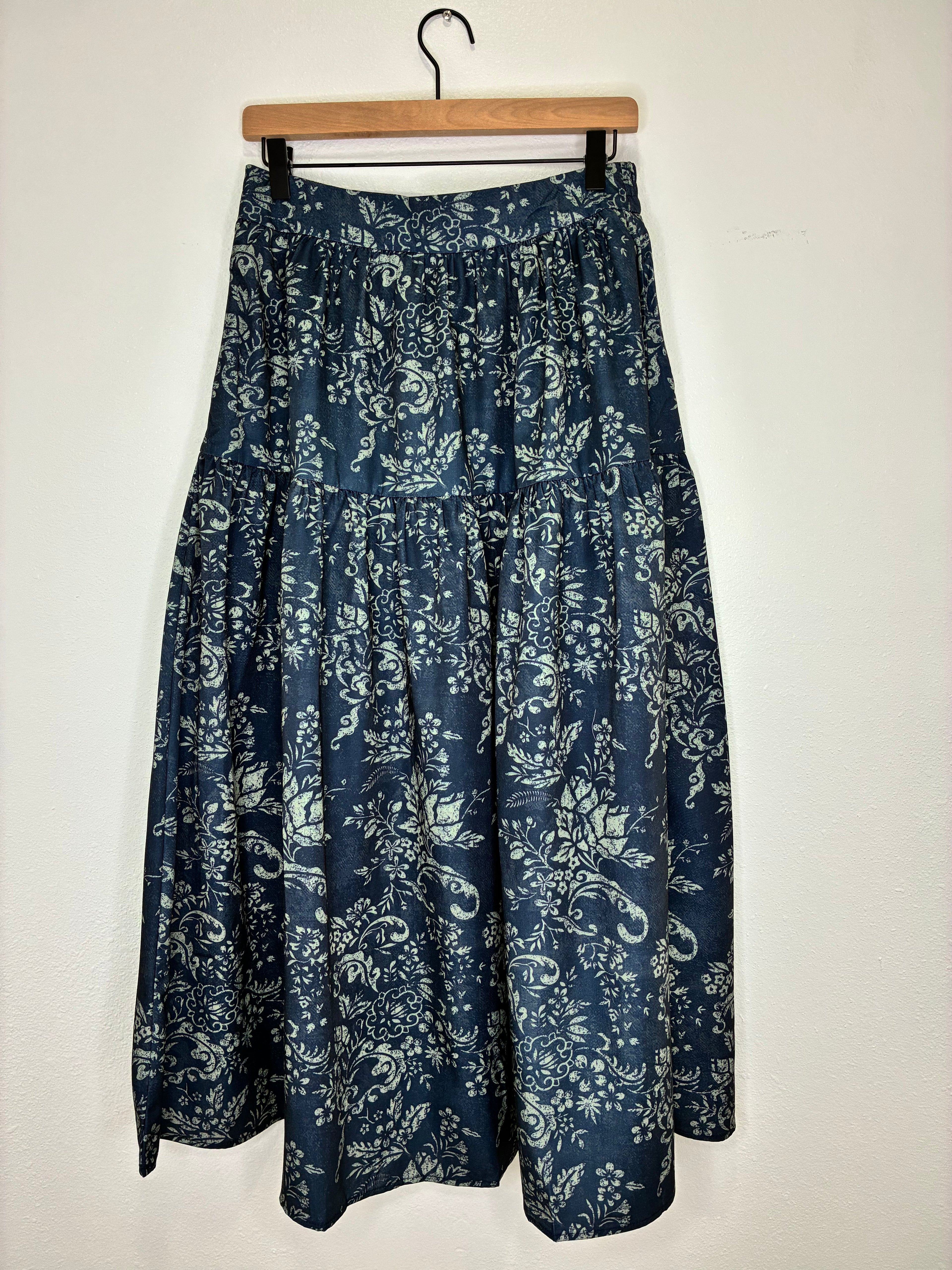 Blue Floral Maxi Skirt – S.DEER